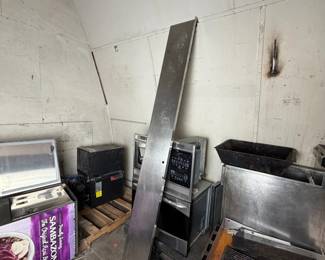 long stainless steel shelf/countertop