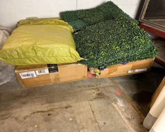 Pallet of artificial boxwood grass wall panels