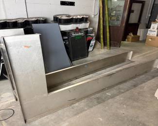 L-shaped stainless steel counters