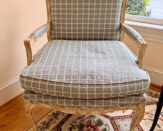 Custom Upholstered Bergere style armchair