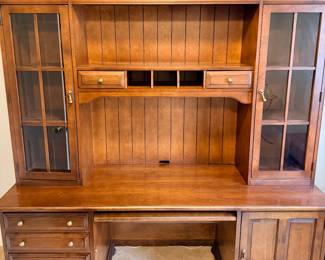 Computer Desk and Hutch.  Dove tailed drawers.  Solid wood.