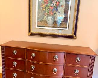 Councill Craftsman serpentine dresser with lions head drawer pulls