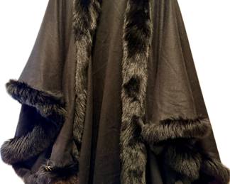 Fur lined cape