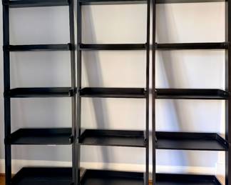 Black ladder shelving units