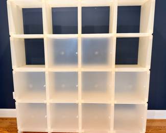 Design within Reach Doren Lachischs Cubitec Storage.  12 modular cubes (assembled).  2 additional cubes available.  Approx 72" W x 72" H