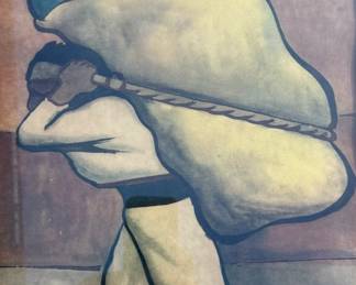 Diego Rivera Print. One of a pair.