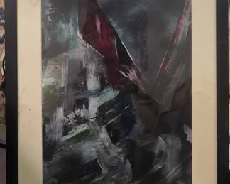 Abstract oil on paper.