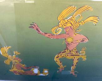 Aztec painting by Chicano artist.
