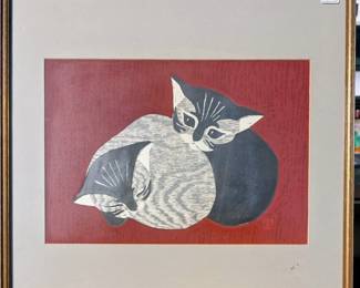 Japanese MCM woodblock print.