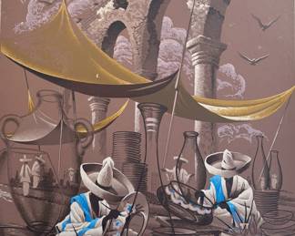 Mexican mid century modern serigraph.