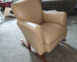 Child's faux leather rocking chair