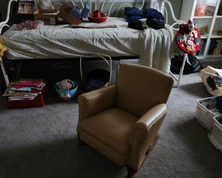 Child's faux leather rocking chair