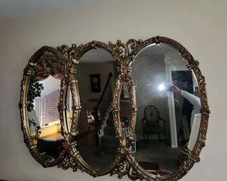 Vintage, ornate resin mirror