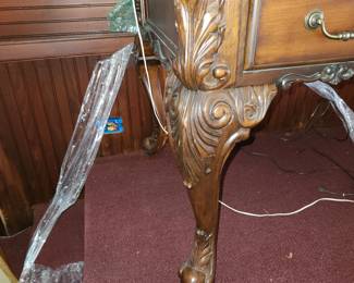Executive, ornate desk by Hooker. Finished all 4 sides