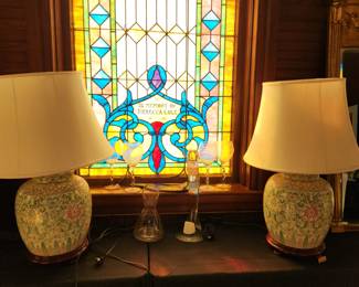 Pair of Asian themed lamps