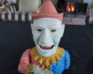 Cast iron mechanical bank. Works