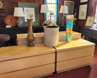 Set of 3 dressers, 2 medium width, 1 long. All need minor finish work on tops.