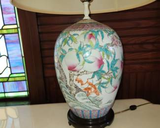 Pair of Asian themed lamps