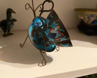 Antique Enamel Cup & Saucer