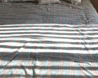 Queen Size Bed Set With Gold Colored Headboard