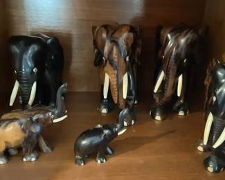 002 Ebony Look Wooden Elephant Collection