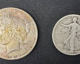 1923 Silver Coin 1945 Walking Liberty Half Dollar Circulated