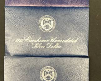 Eisenhower Uncirculated Silver Dollars 1971, 1973 1974