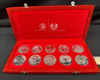 Rpublique Tunisienne Set of 10 Coins, Issued by the Franklin Mint in Collaboration with Numismatica