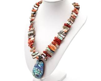 Silpada California Abalone Sterling Silver Pendant Necklace