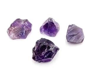 Four Pieces Of Raw Amethyst 322 Carats