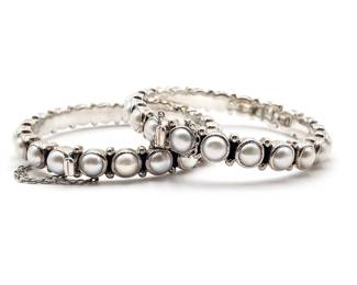 Pair Of Silpada Sterling Silver "Sunken Treasure" Bracelets