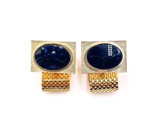 Pair Of Vintage Gold-Tone Mesh Wrap-Around Cufflinks