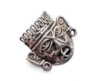 Vintage Mexican Sterling Silver Mask Pin