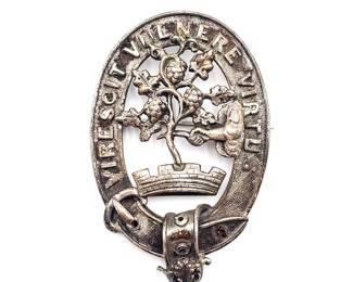 Sterling Silver Pin/Pendant With Clan Burnett Crest
