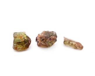 Three Natural Raw Uncut Andalusite Gemstones
