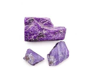 Three Pieces Of Raw Sugalite