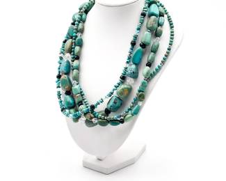 Sterling Silver And Semi-Precious Stone Silpada Beaded Necklace