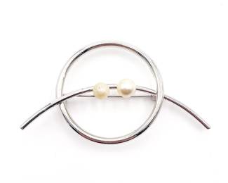 Beau Sterling Modernist Sterling Silver Pin