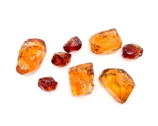 Group Of Eight Rough Uncut Citrine Gemstones