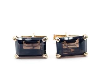 Pair Of Vintage Gold-Tone Cufflinks With Stones