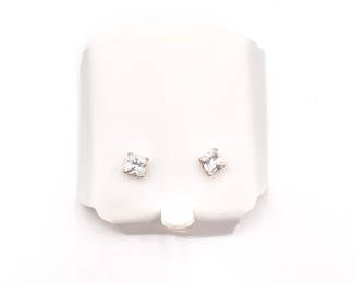 Pair Of 14KT Gold And Cubic Zirconia Earring Studs