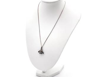 Sterling Silver Frog Pendant Necklace