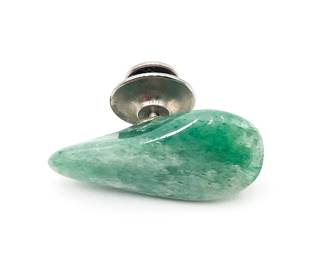 Natural Green Aventurine Vintage Tie Tack