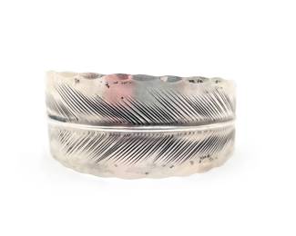 Stuart Nye Sterling Silver Feather Cuff Bracelet