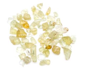 Group Of Small Golden Beryl Gemstones 10 Carats