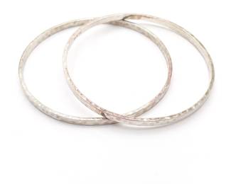 Pair Of Silpada Hammered Sterling Silver Bangles