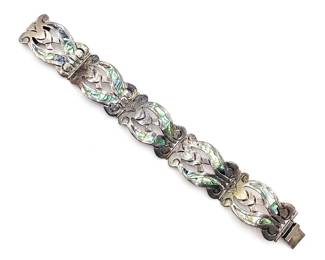 Vintage Sterling and Abalone Mexican Bracelet