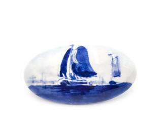 Vintage Porcelain Delfts Holland Sailboat Pin