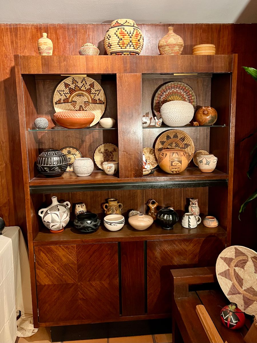 Pueblo pottery and baskets 