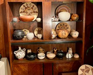Pueblo pottery and baskets 